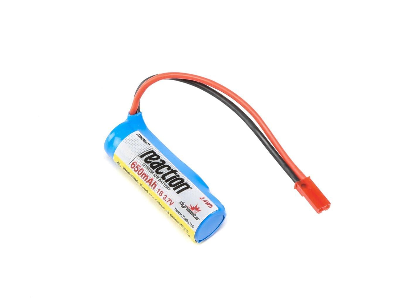 Dynamite 3.7V 650mAh 1S Li-Ion w/JST: PRB React 9 DYNB0107