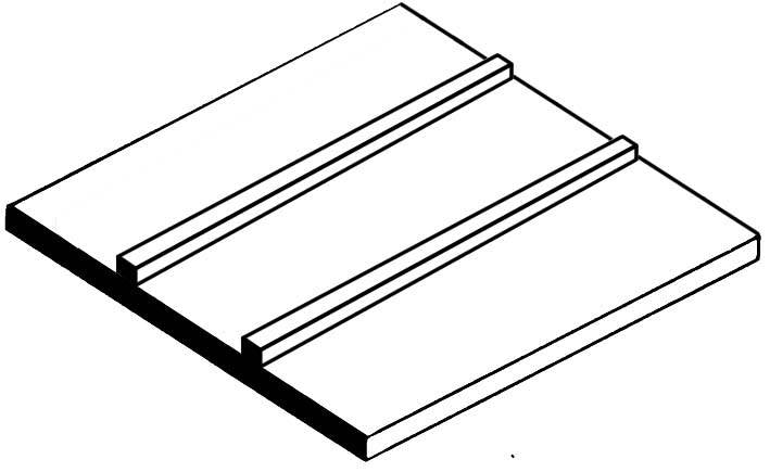 Evergreen Metal Roofing Styrene Sheet 3/16" Spacing (1 Pack) 4521