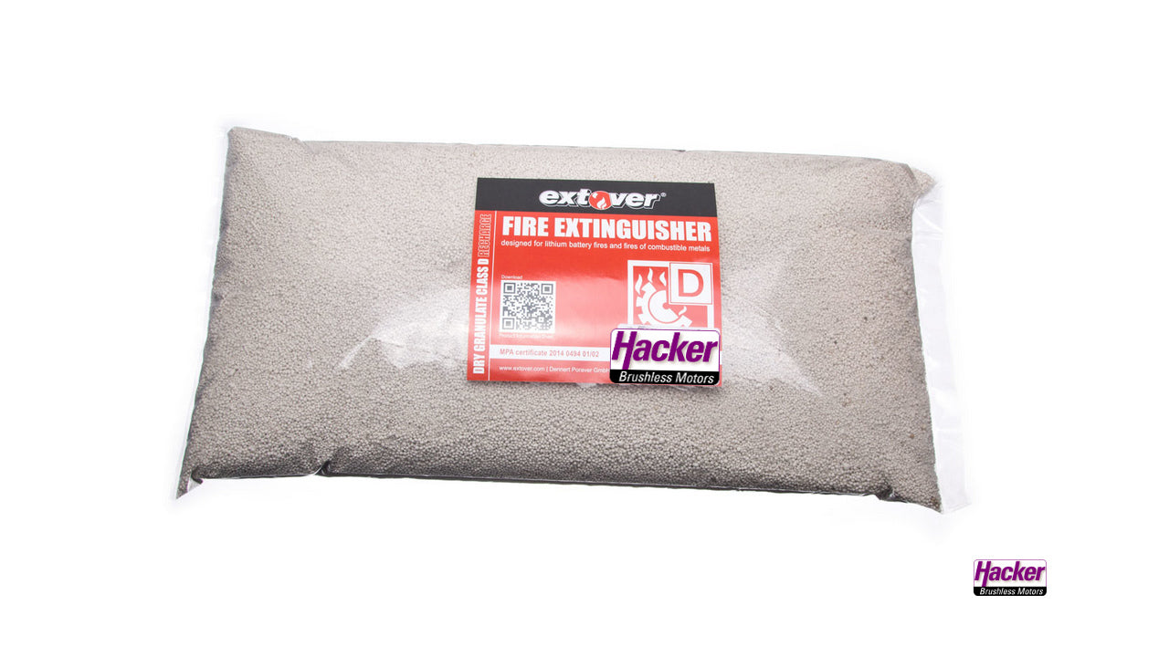 Extover® - Fire protection and Fire-extinguishing granules for Lithium Batteries in plastic pillow 5L