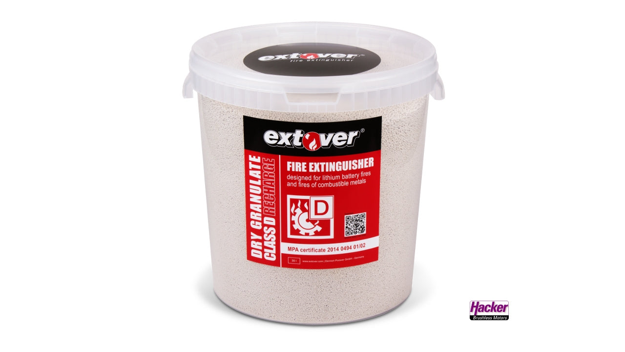 Extover® - Fire protection and Fire-extinguishing granules for Lithium Batteries in 33L Bucket