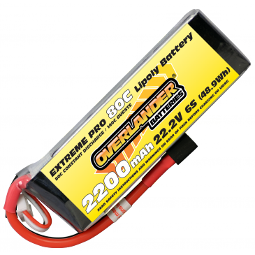 2200mAh 6S 22.2v 80C LiPo Battery - Overlander Extreme Pro