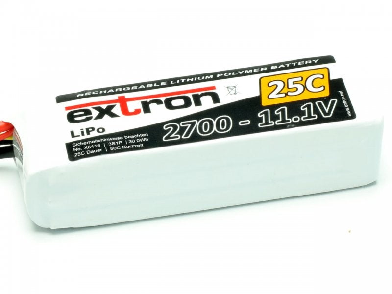 Extron 2700mAh 25C LiPo Battery 11.1V 30Wh X6416