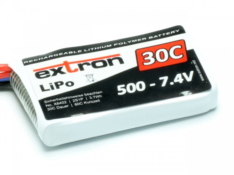 Extron 500mAh 30C LiPo Battery 7.4V 30Wh X6402