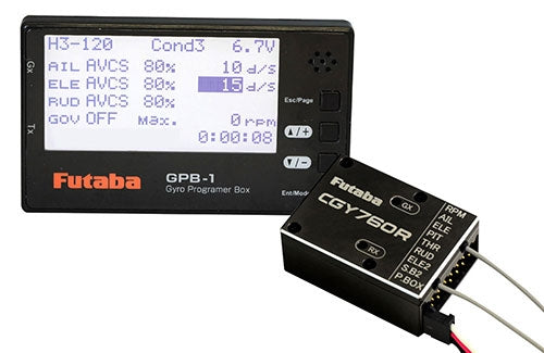 Futaba CGY760R Gyro Receiver FASSTest/T-FHSS Air & Governor with GPB-1 Programmer GY760R-GBP1
