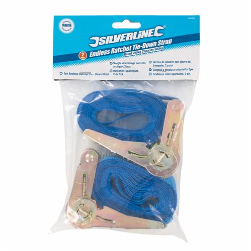 Silverline Endless Ratchet Tie-Down Strap (2 pack) 566269