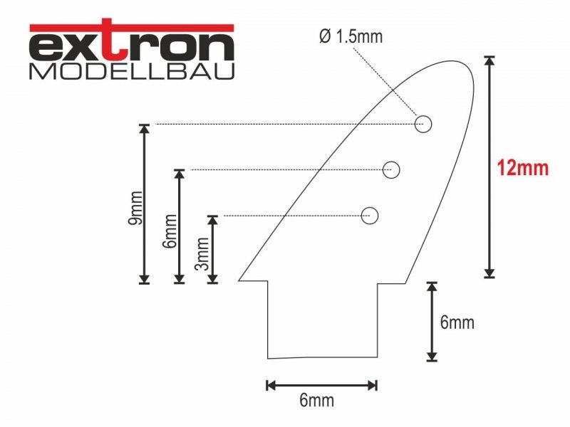Extron Control Horns FRP Epoxy 12mm / 1.0mm (10 Pcs.) X0722