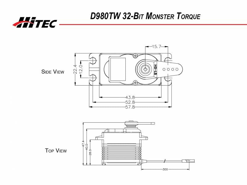 Hitec D980TW Wide Voltage Monster Torque Servo 2221020