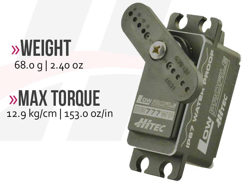 Hitec DB777WP Waterproof, Low-Profile, High Torque, Metal Case Servo 2221301
