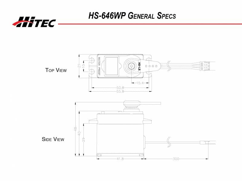 Hitec HS646WP Waterproof Servo (High Voltage (HV)) 2221915