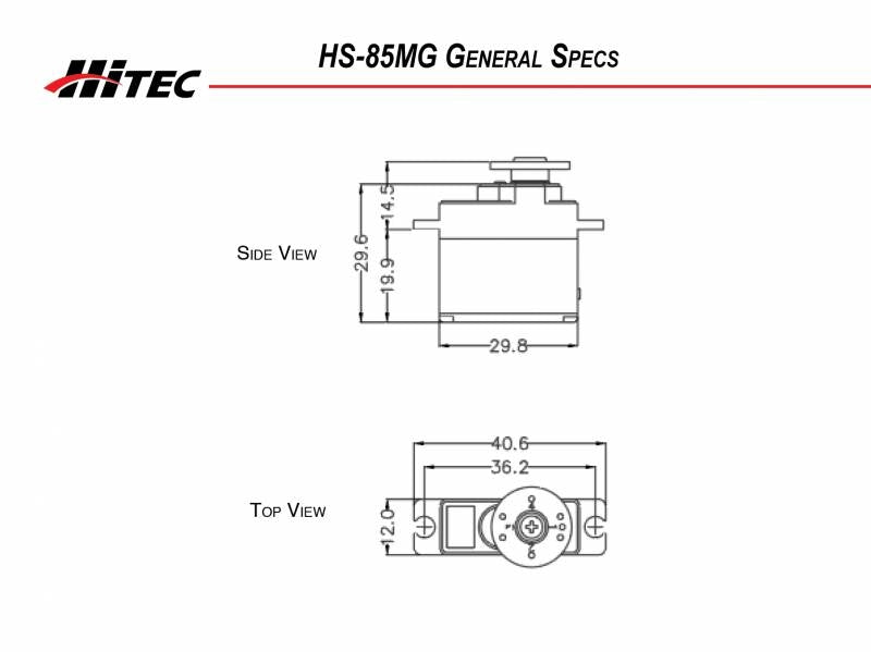 Hitec HS85MG Micro Servo With Metal Gears