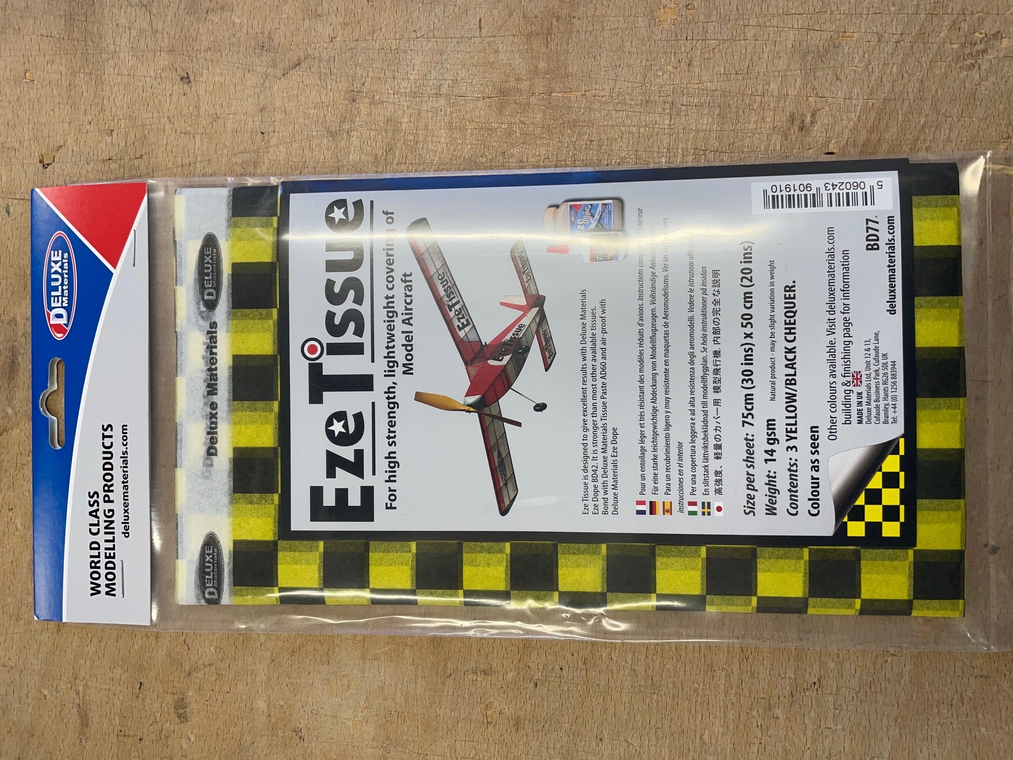 Deluxe Materials Eze Tissue (Black/Yellow Chequer) (3 sheets per pack) BD77