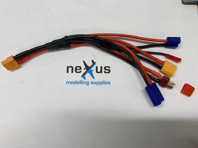 XT60 output - 5x Multi Charge Lead made with 12 & 14 AWG Silicone Wire from Electriflyer