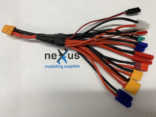 XT60 output - 11 x Multi Charge Lead made with Heavy Duty Silicone Wire from Electriflyer