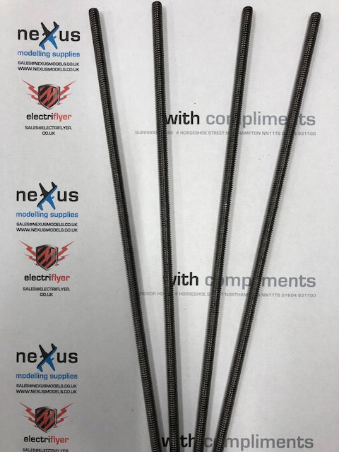 Steel Studding 1/4-20 UNC x 300mm (12") Ideal for Hanger 9 & Secraft Wing Bolts
