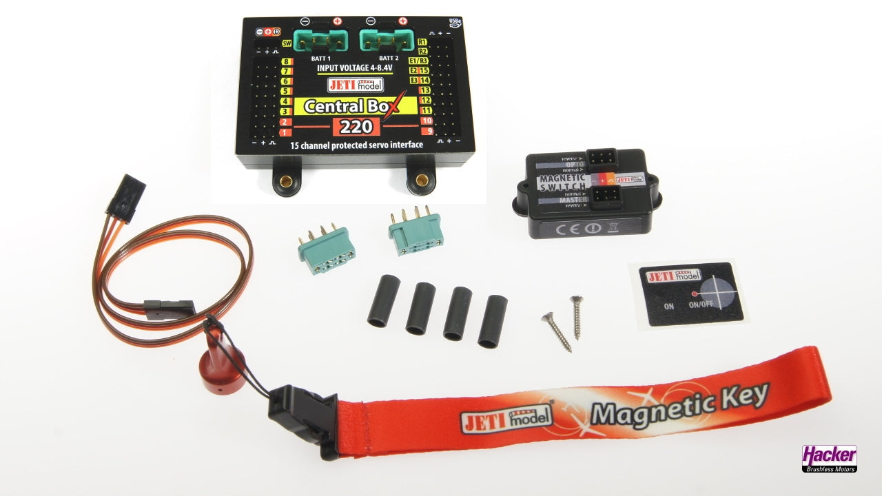 Jeti Central Box 220 + Magnetic Switch DUPLEX 2.4EX J-CB-220 / 80001678