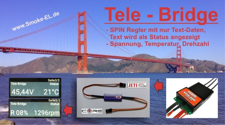 Jeti to Powerbox Core Telemetry Bridge from Smoke Systems
