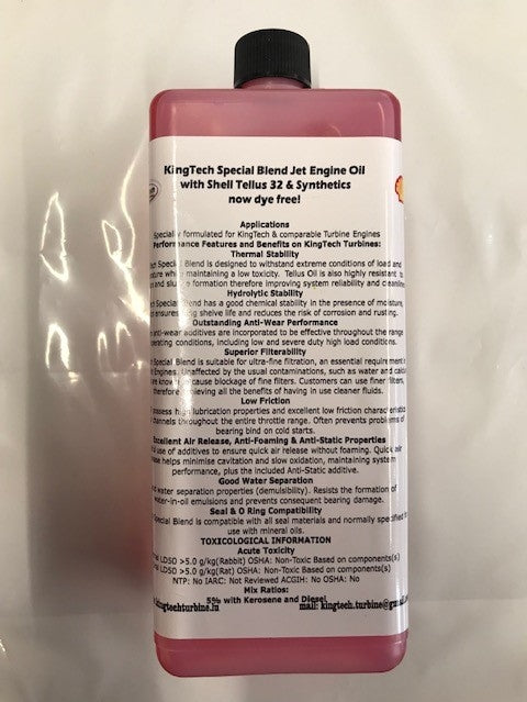 KingTech Special Blend Jet Turbine Oil With Shell Tellus 32 and Synthetics 1 Litre