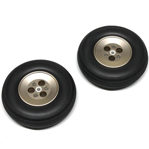 KUZA Alloy Hub Rubber Wheels - 3.25" - 1 Pair KAG0158
