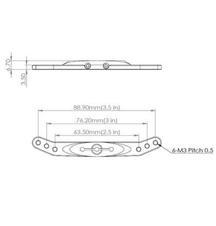 MKS Aluminium Double Offset Horn (L: 2.5/3/3.5 in) O0002019-4