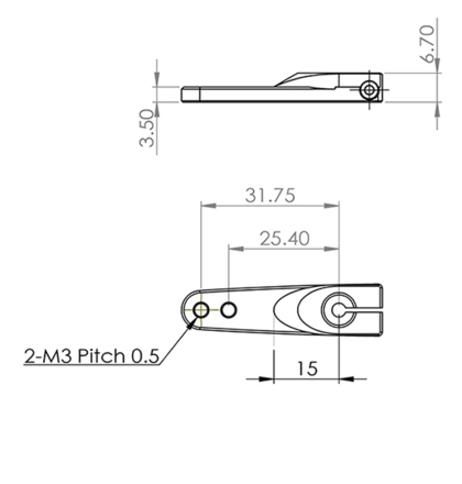 MKS Aluminium Single Servo Horn (L: 1/1.25 in) O0002019-5