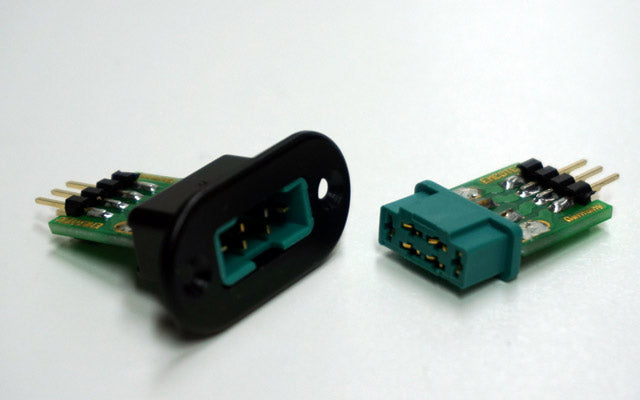 MPX connector with pin strip, plug & socket from Emcotec A85400