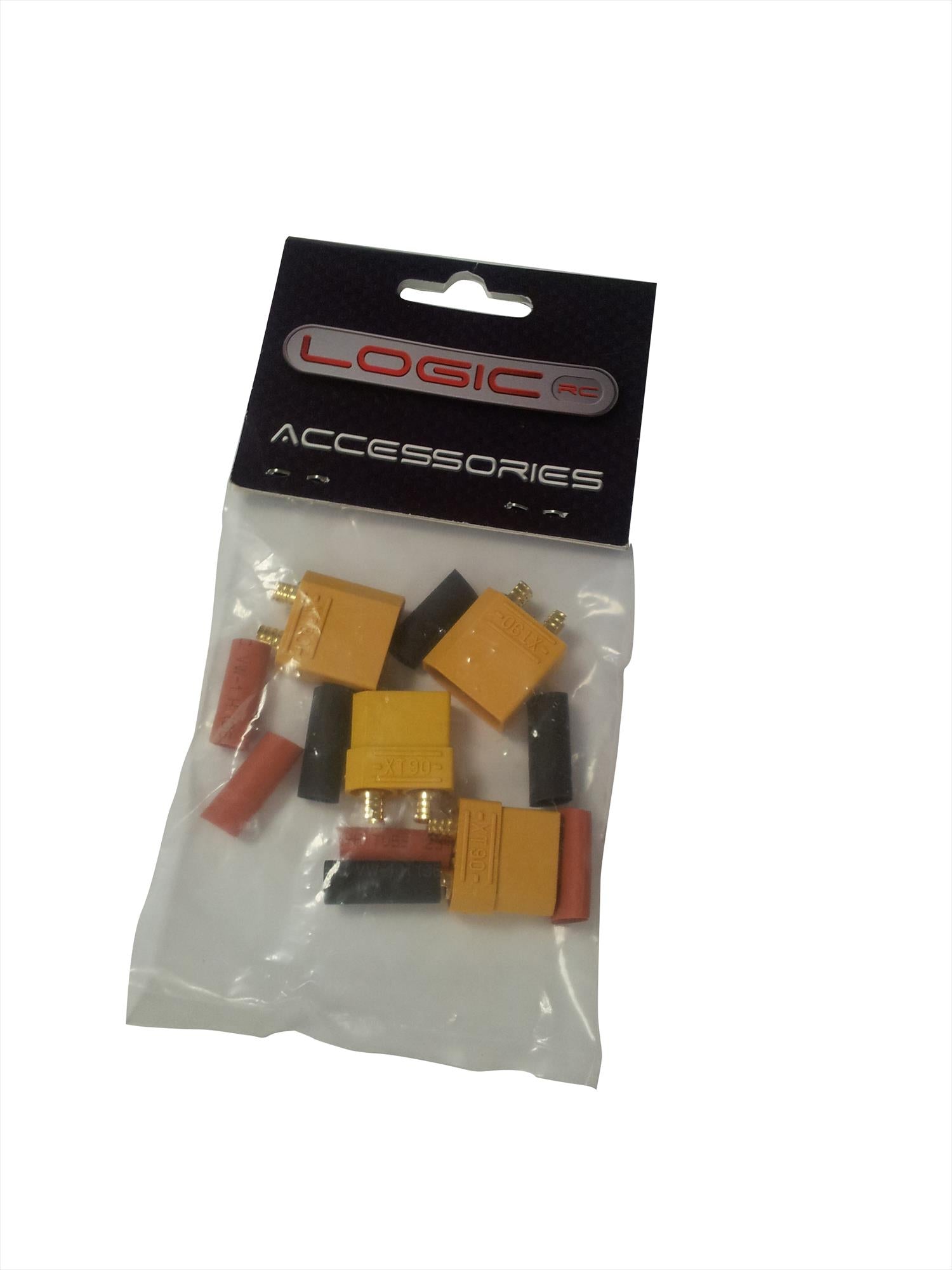 Logic RC XT90 Connector Set With Heat Shrink (2 Pairs)