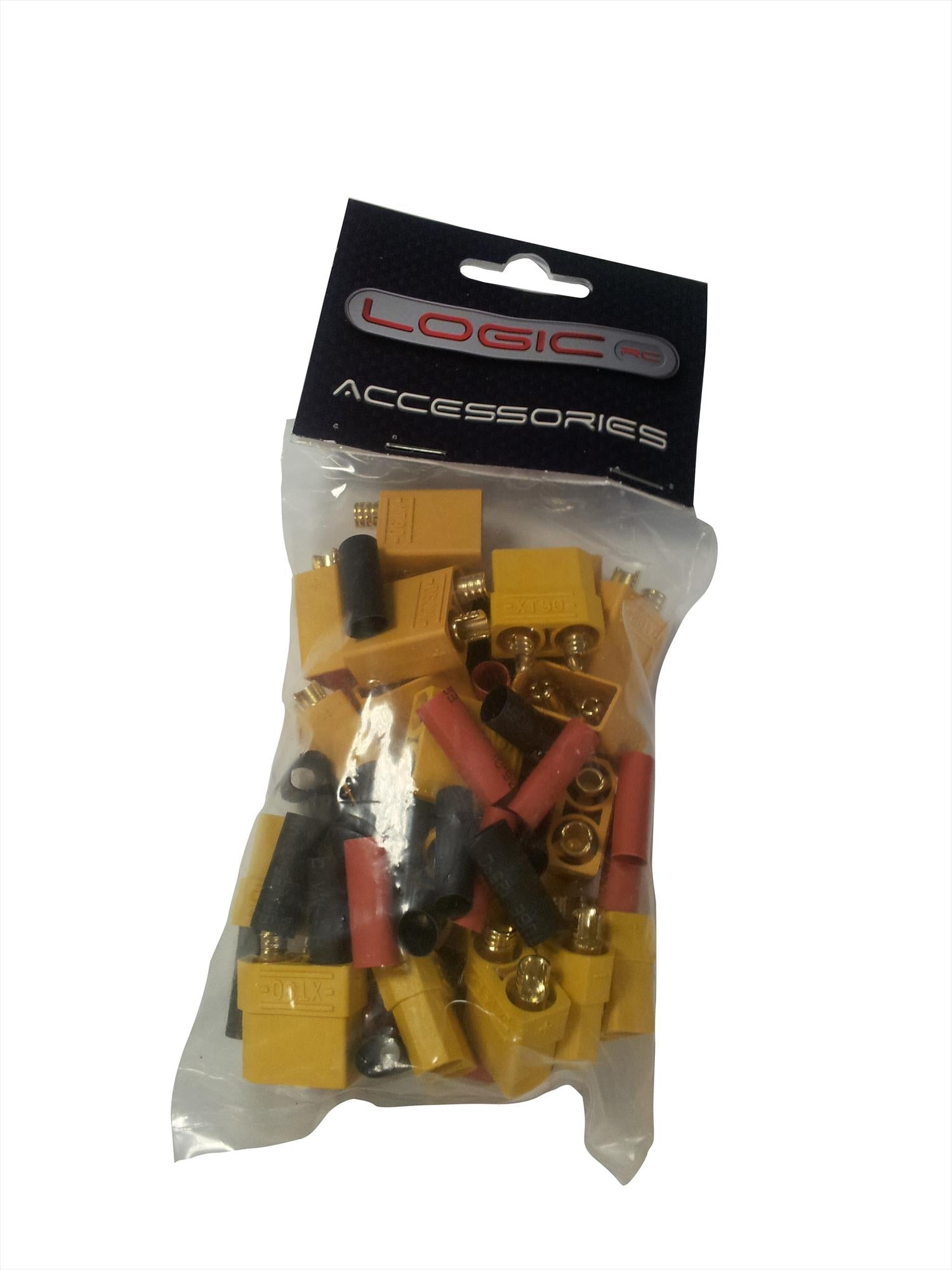 Logic RC XT90 Connector Set With Heat Shrink (10 Pairs)