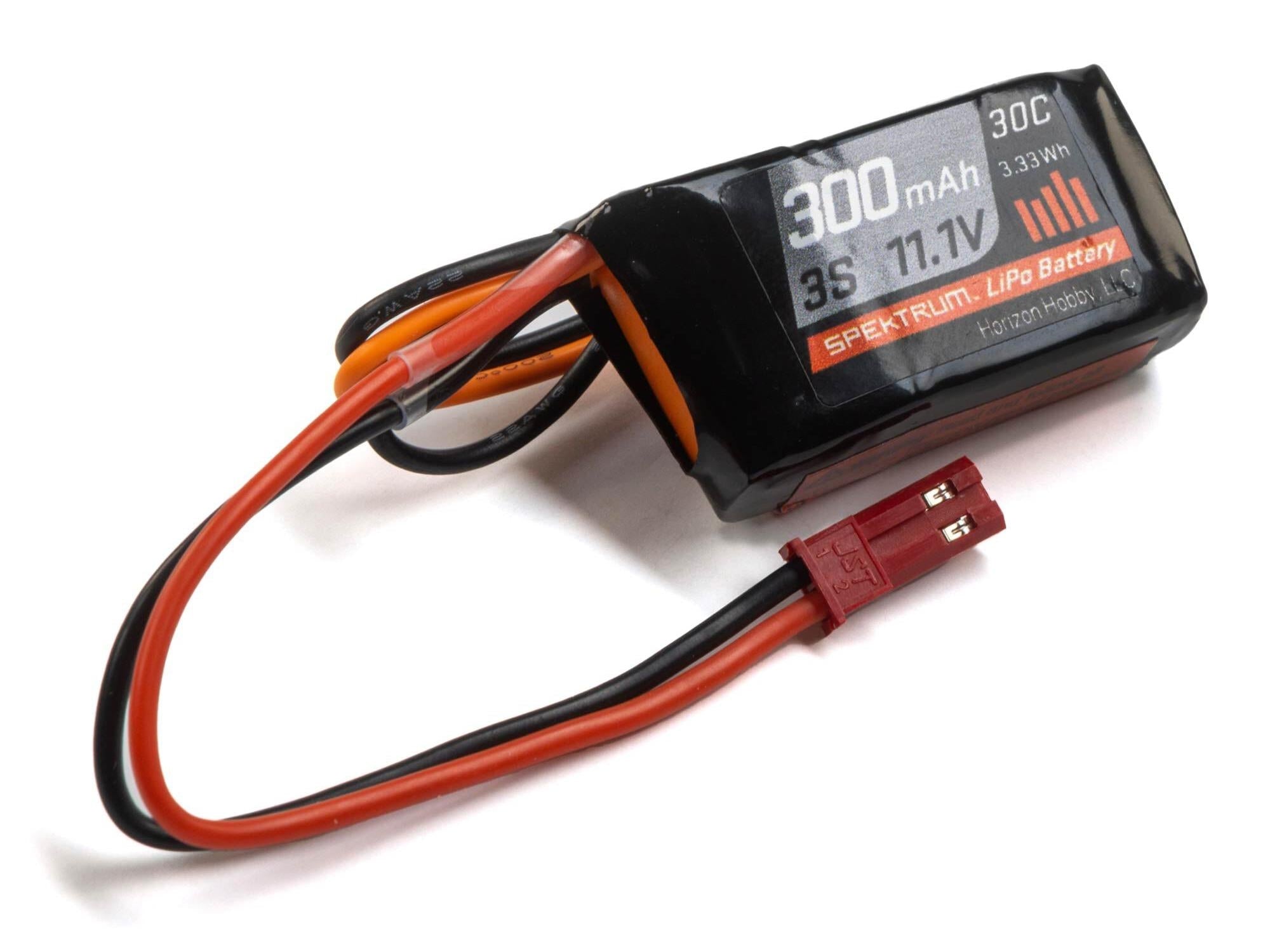 Spektrum 11.1V 300mAh 3S 30C LiPo Battery: JST SPMX3003SJ30