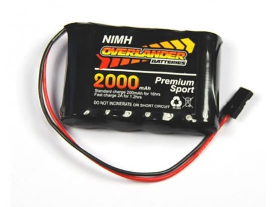Overlander Nimh Battery Pack 4/5 AF 2000mah 4.8v RX Flat Premium Sport 1754