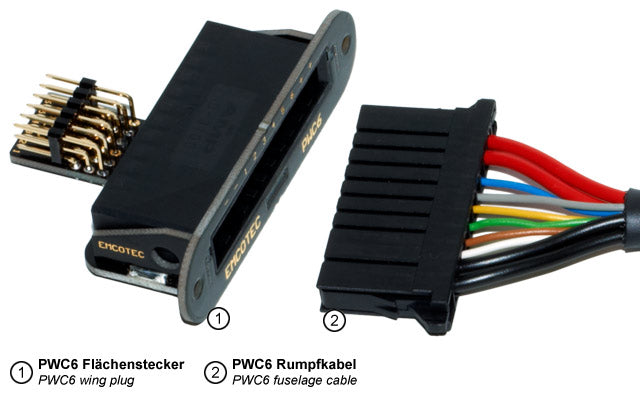 PWC6 PowerWingConnector Wing Connector Kit for 6 servos from Emcotec A85220