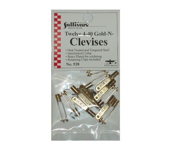 Sullivan 4-40 Gold-N-Clevis 528 (Pack 12) SLN528