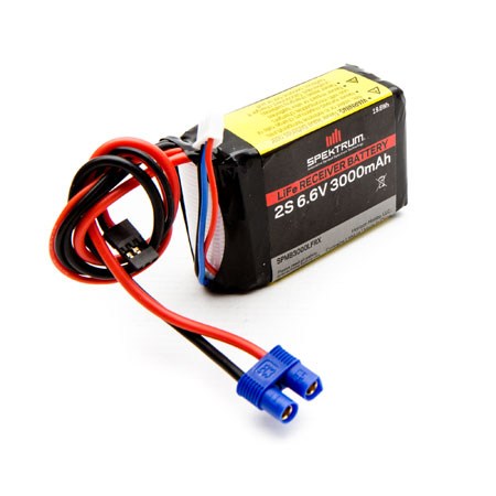 Spektrum 3000mAh 2S 6.6volt Li-Fe Receiver Battery SPMB3000LFRX