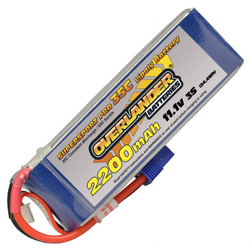 2200mAh 3S 11.1v 35C Supersport Lipo Battery from Overlander EC3 Connector