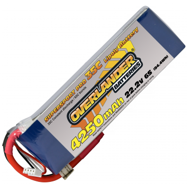 4250mAh 6S 22.2v 35C LiPo Battery - Overlander Supersport Pro