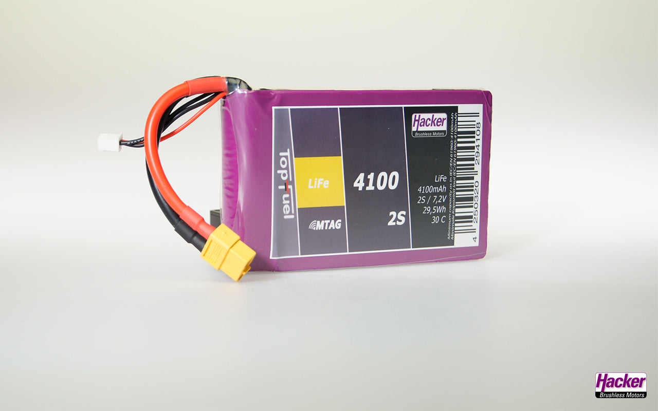 Hacker TopFuel LiFe Battery 2S 4100mAh 30C With MTAG
