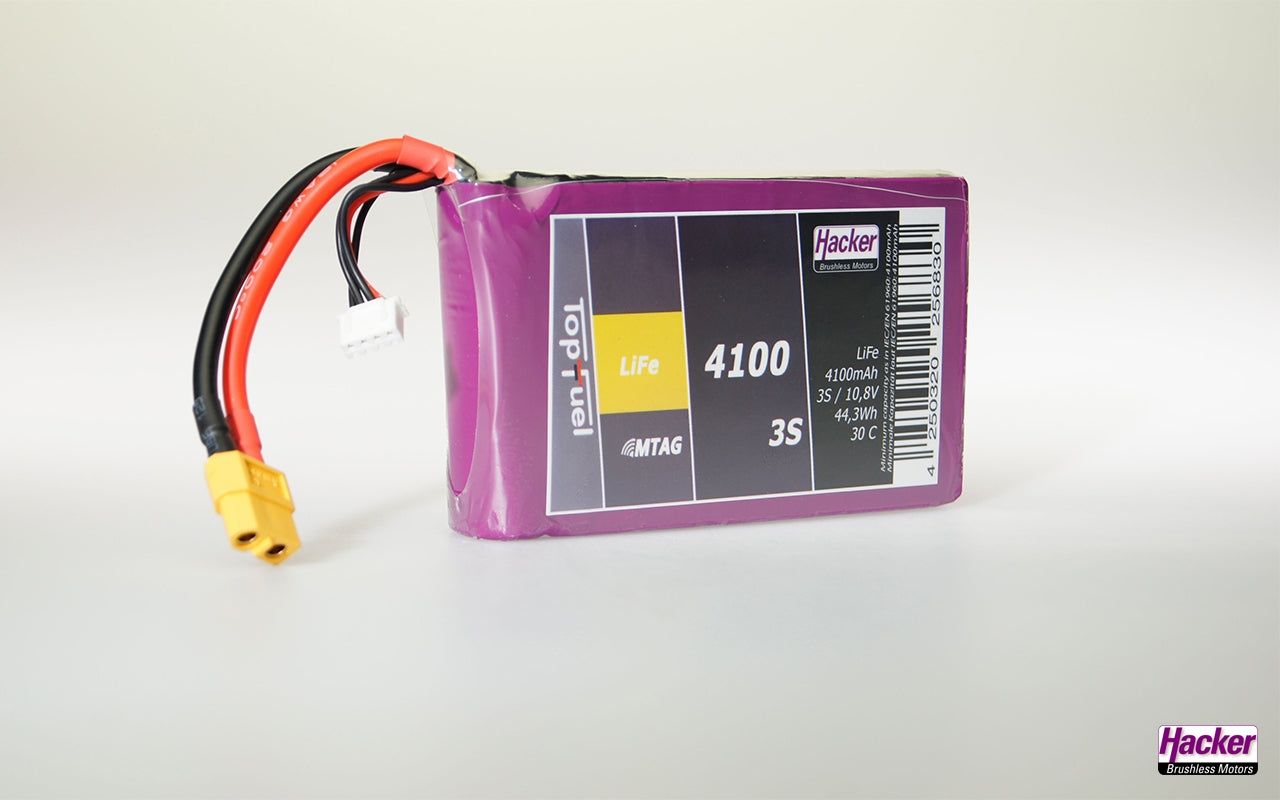 Hacker TopFuel LiFe Battery 3S 4100mAh 30C With MTAG Ideal for KingTech Turbines