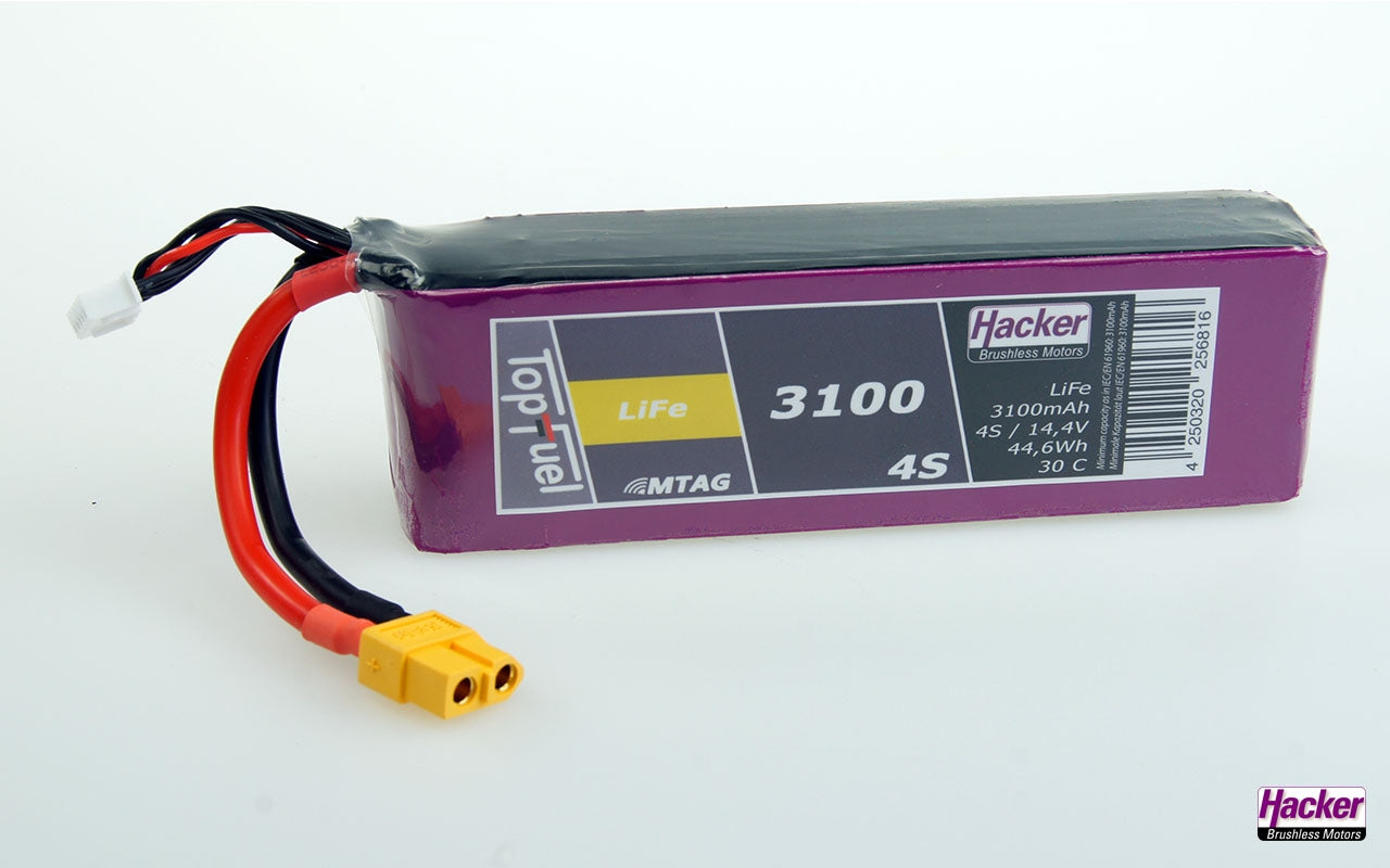 TopFuel LiFe 30C 3100mAh 4S MTAG From Hacker 93100451