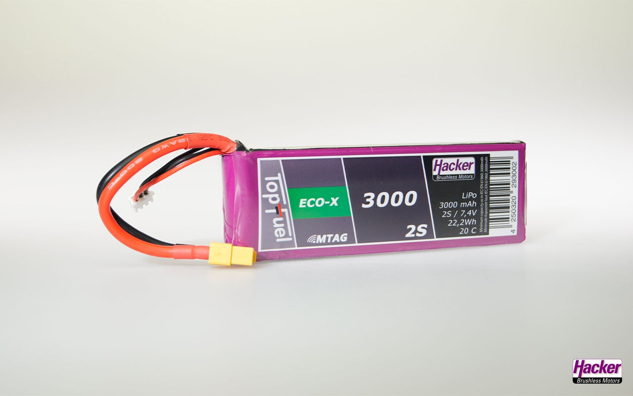 Hacker TopFuel ECO-X 2S 3000mAh 20C LiPo Battery With MTAG