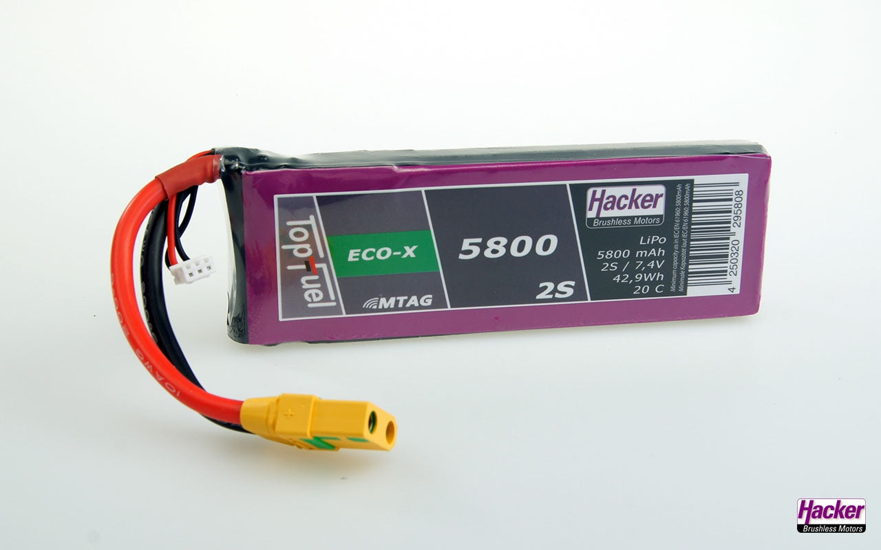 Hacker TopFuel LiPo 20C ECO-X 5800mAh 2S MTAG XT90 95800231