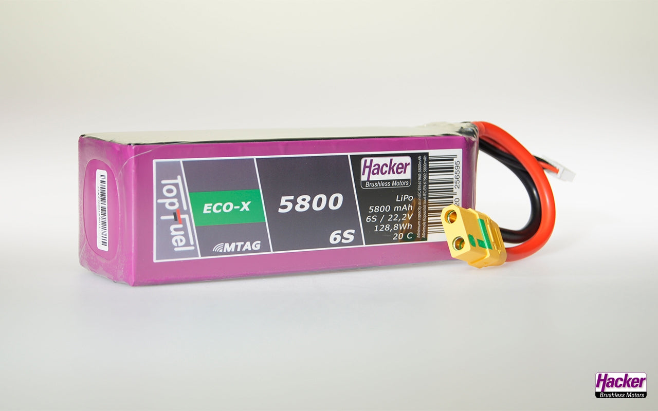 Hacker TopFuel ECO-X 6S 5800mAh 20C LiPo Battery With MTAG
