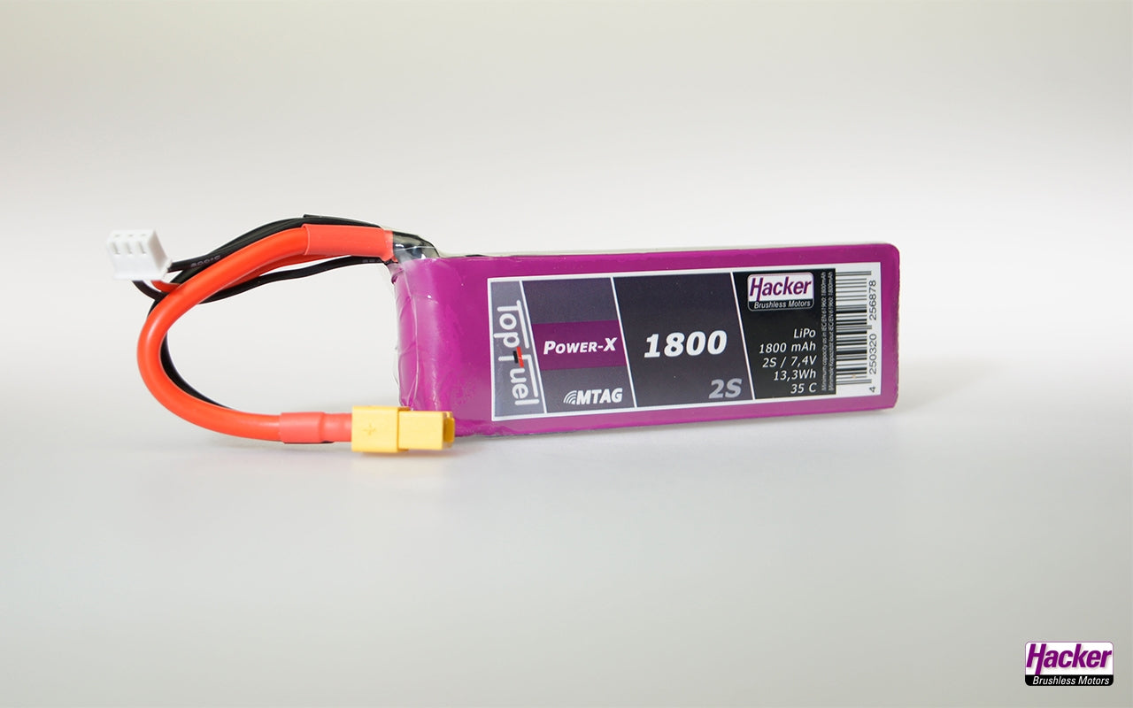 Hacker TopFuel Power-X 2S 1800mAh 35C LiPo Battery MTAG XT60 91800261