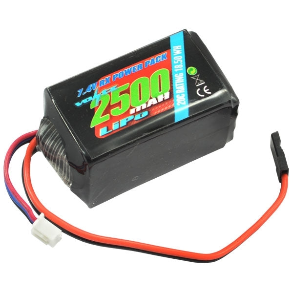 Voltz 2500mAh 2S 7.4v RX LiPo Hump Battery Pack VZ0271