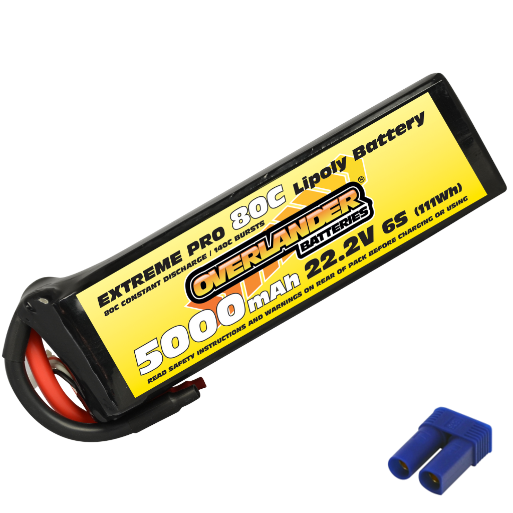 Overlander 5000mAh 22.2V 6S 80C Extreme Pro LiPo Battery - EC5 Connector 2285