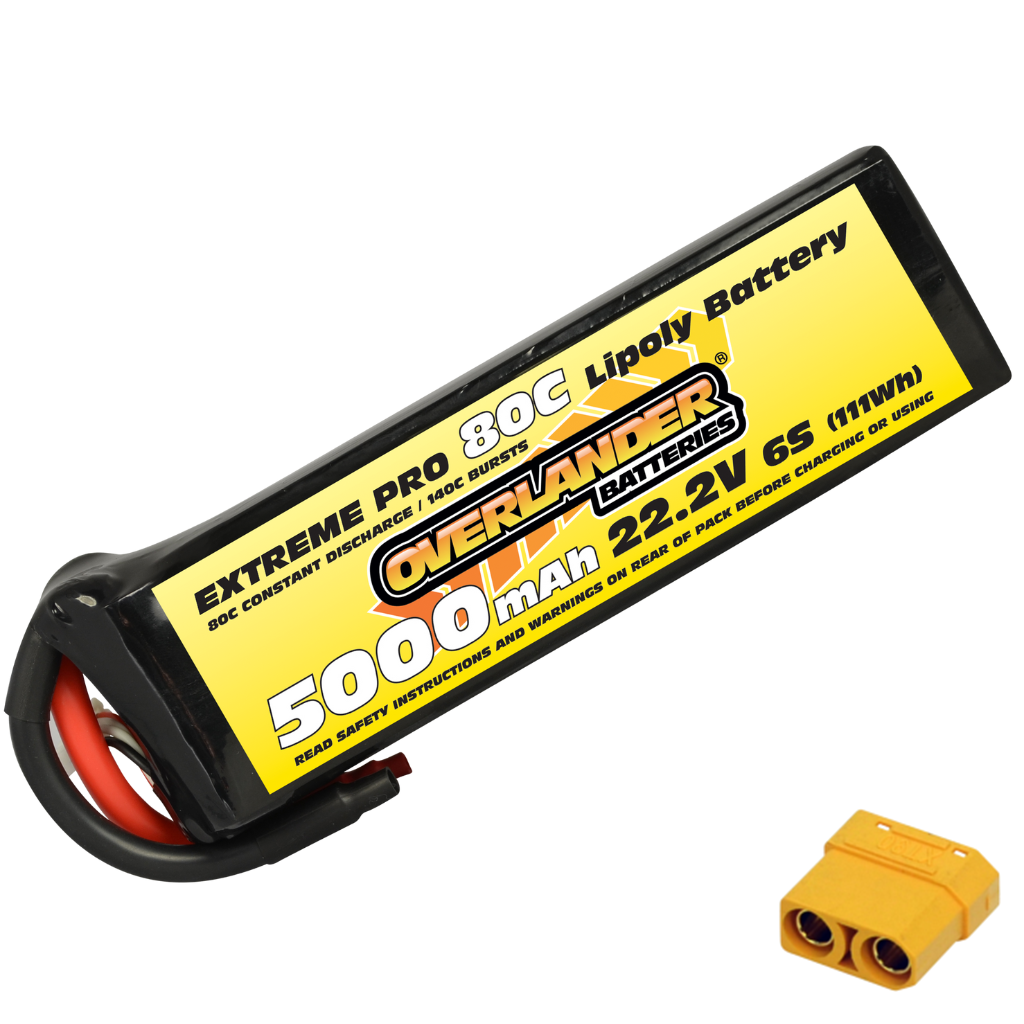Overlander 5000mAh 22.2V 6S 80C Extreme Pro LiPo Battery - XT90 Connector 2285