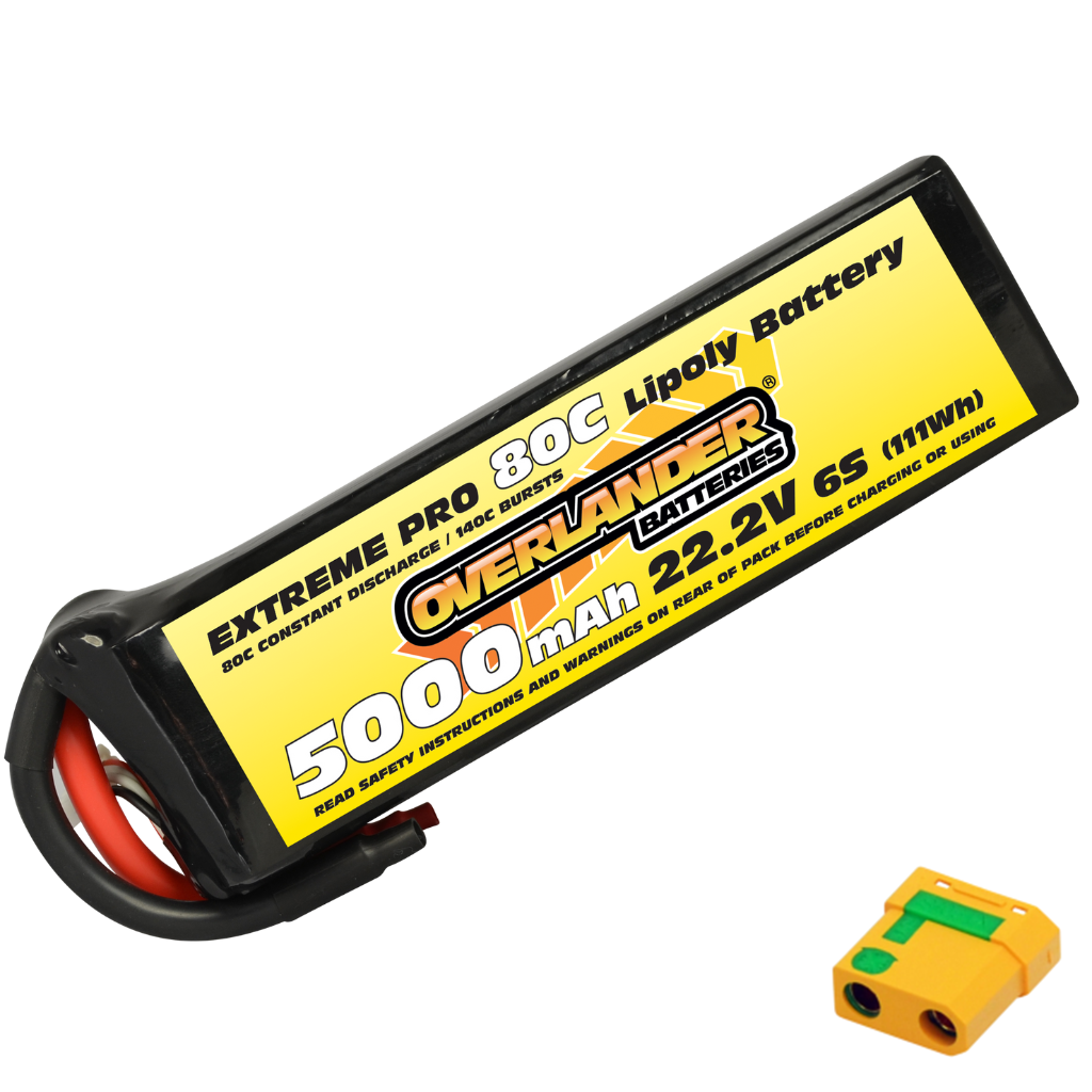 Overlander 5000mAh 22.2V 6S 80C Extreme Pro LiPo Battery - XT90 Anti Spark Connector 2285