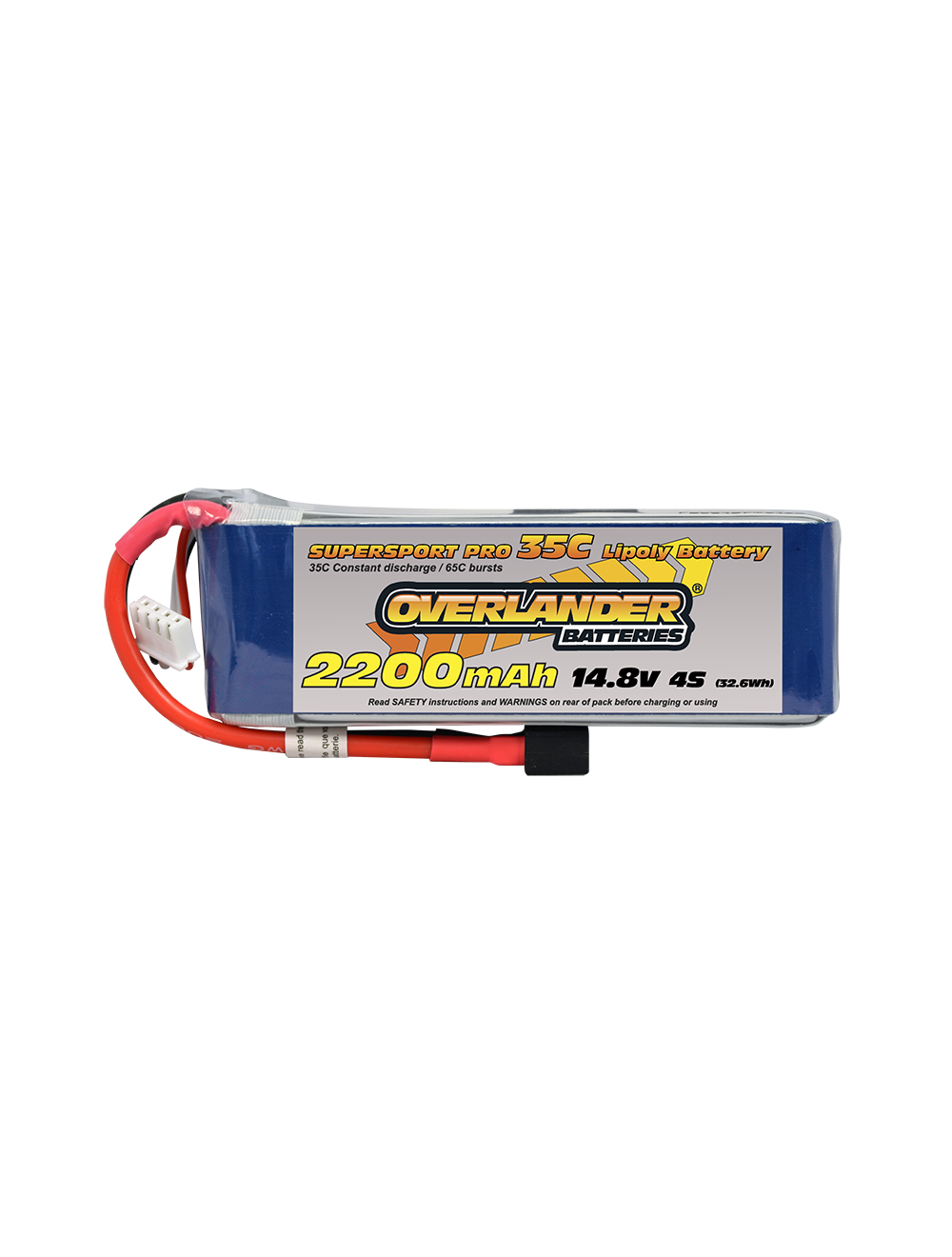 Overlander 2200mAh 14.8V 4S 35C Supersport Pro LiPo Battery - Deans Connector 2568