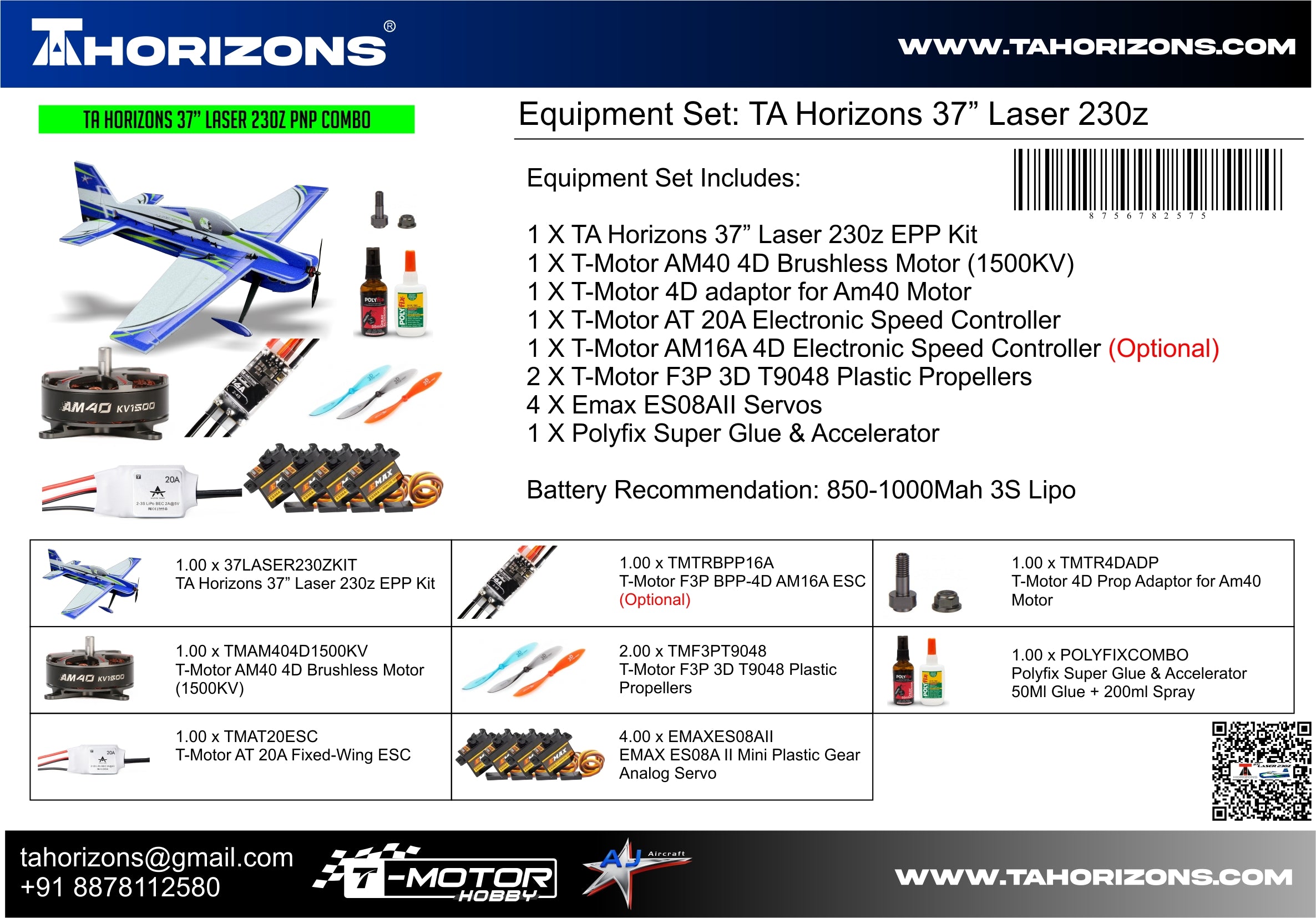 TA Horizons 37" (940mm) Laser 230z - (AJ Scheme) TAH37LASER230Z1