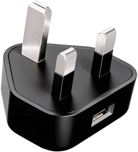 5V 2A 10W Black Slim USB A Charger Plug 100V-240V Ideal for Transmitter Charging