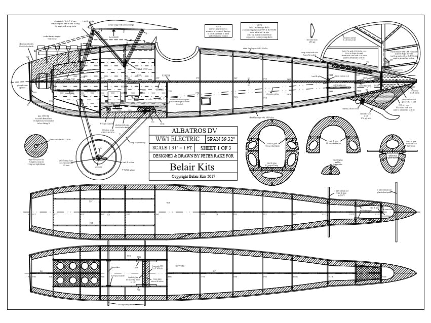 Belair Albatros DV - 39" electric scale kit BA002