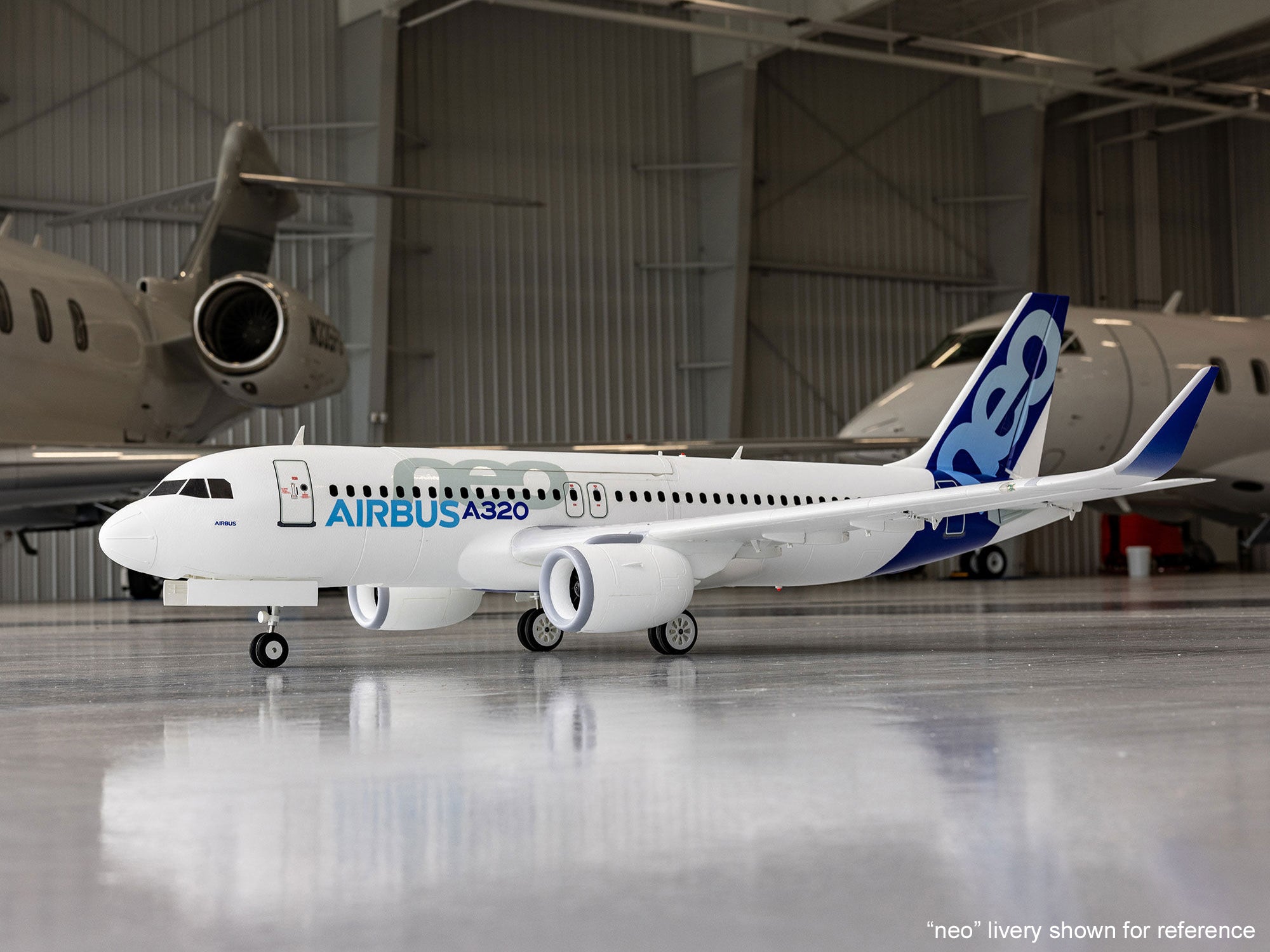 E-Flite Airbus A320neo Twin 64mm EDF BNF Basic w/AS3X+ SAFE White EFL-1495